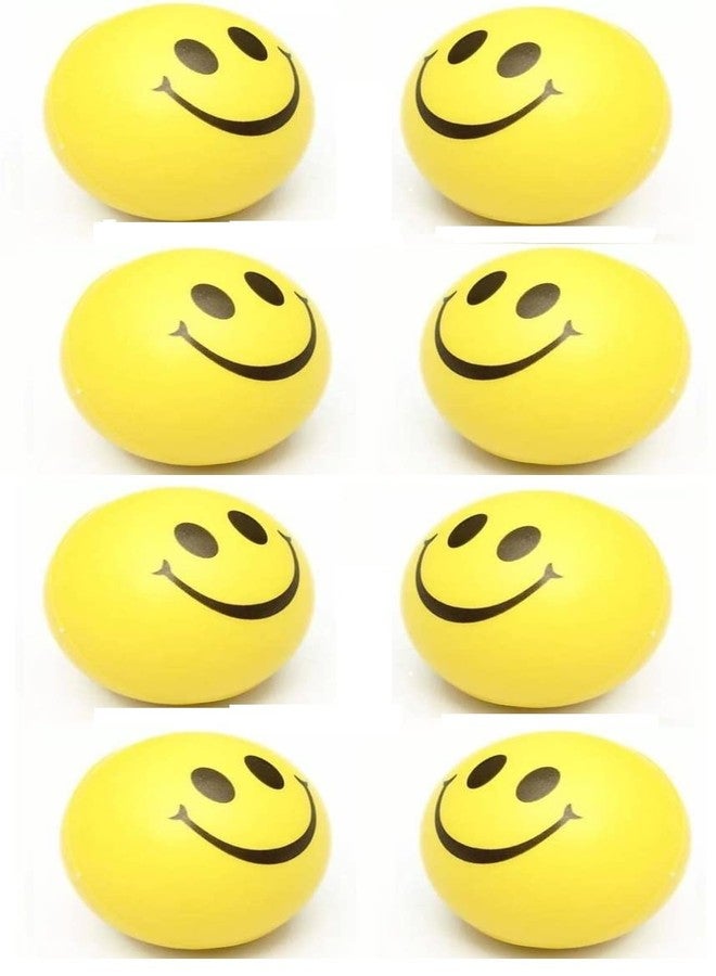FLYmart Smiley Face Squeeze Stress Relief Ball | Soft Ball Stress Relieve Squeeze Balls Yellow |Toy for Kids and Adults for Stress Relief and Playing - 7 cm Each (8 Stress Smiley Ball) - Image 2